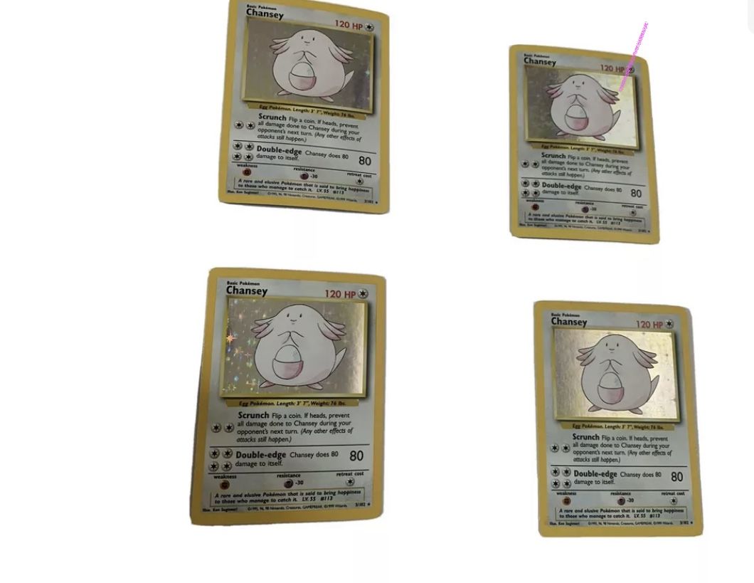 Chansey 3/102 - Holo Rare - Vintage 1999 WotC English Base Set Pokemon One Card