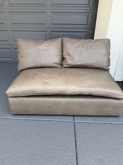Restoration hardware Cloud Collection Armless Leather Modular Sofa Section