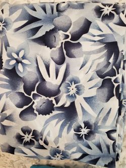 Blue flower print fabric