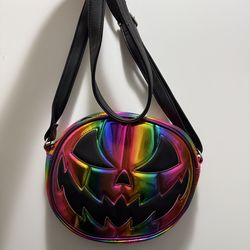 Rainbow Love pain and stitches pumpkin purse