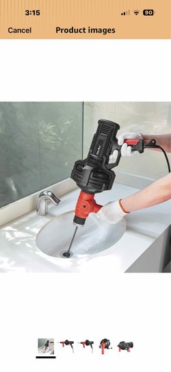 XtremepowerUS Handheld Portable Auto Feed Snake Drain Auger Corded Operated Unclog Sink Clog Pipe Cleaner Plumbing Power Tube 25' ft Cable    $60