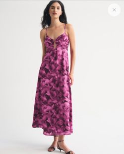 Abercrombie Women's Bra-Free Hardware Maxi Dress - purple floral