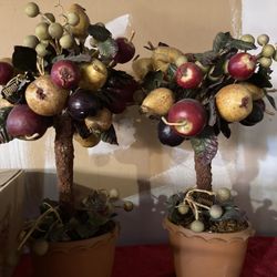 Two fruity topiary trees 