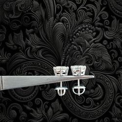 14k White Gold Screw Back Earrings 