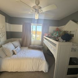 Loft Twin Bed And Queen Bed And Side Table And Dresser
