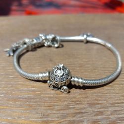 Pandora Disney Carriage Charm Bracelet Sterling Bracelet Women's Size M
