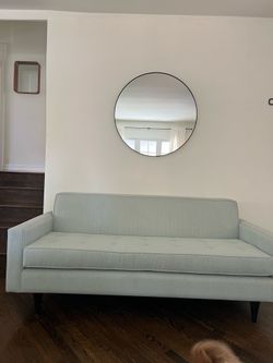 Modern sofa: smoke blue/light aqua