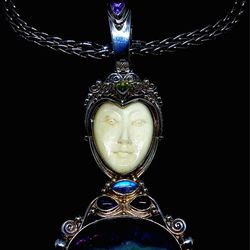 925 Silver, 4in Long Sajen Artist  Pendant 
