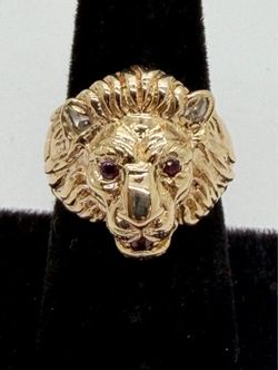 14K lion head ring size 7