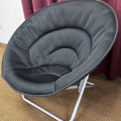 Black Round Saucer Chair. Moon Chair