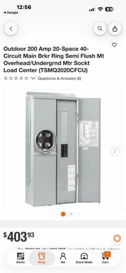 Outdoor 200 Amp 20-Space 40-Circuit Main Brkr Ring Semi Flush Mt Overhead/Undergrnd Mtr Sockt Load Center (TSMQ2020CFCU)