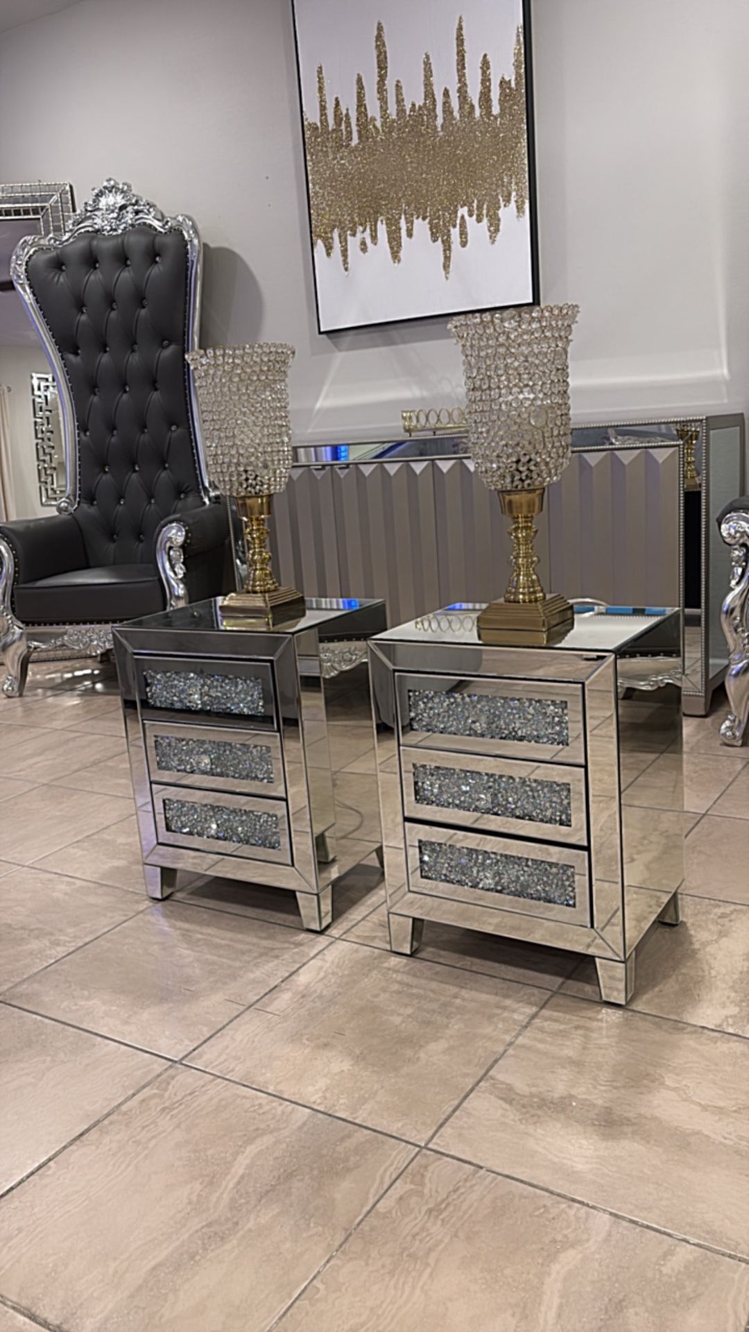 Cristal Mirrored Night Stands 🪞