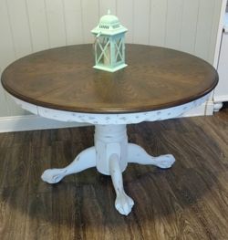Refinished dinning room table with leaf