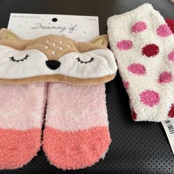 Eye Mask & 2 Cozy Socks