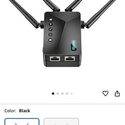 WiFi Extender Signal Booster for Whole Home & Backyard - 10K Sq.Ft Coverage w/4 Antennas | 90% Faster Internet Booster w/Ethernet Port, Easy Setup Wir