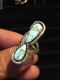 Vintage master Navajo silversmith Tom Willeto turquoise ring