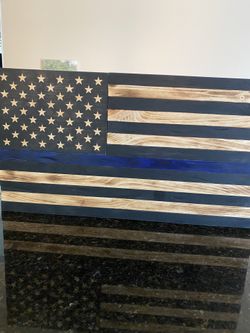Police Lives Matter Rustic Wooden Flag
