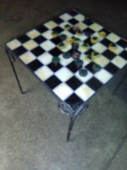 Stain glass checker table