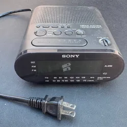Sony ICF-C218 Dream Machine AM/FM Clock Radio Alarm Black Tested Works