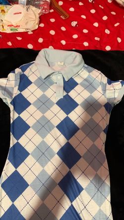 14y Blue Argyle Polo Shirt Short Sleeve