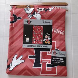 SDSU Aztecs Disney Mickey Mouse Microfiber Beach Towel San Diego State University Aztecs