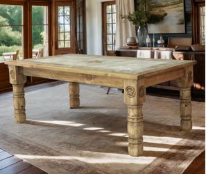 Marble and wood dining set