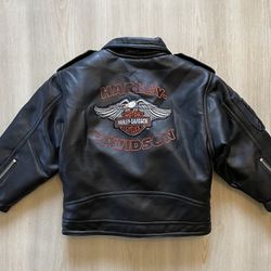 Vintage Harley Davidson Eagle Biker Faux Leather Jacket 4T