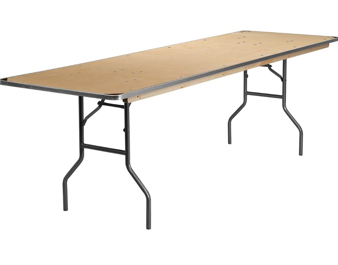 Flash Furniture Fielder 8' Rectangular All-Occasion Birchwood Folding Event Table