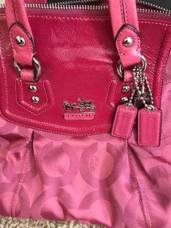 Pink coach purse and wristlet