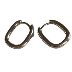 925 Sterling Silver Geometric Square Airings [EAR-01b]