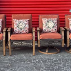 4 PATIO FURNITURE CHAIRS - 2 ROCKING 2 STATIONARY CHAIRS by HAMPTON BAY - delivery is negotiable