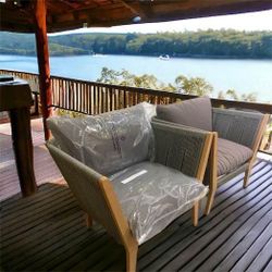 Brand New Pair Of Living Spaces Outdoor Patio Furniture Club Chair