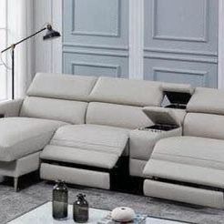 Brand New Light Grey Dual Power Sectional with wireless charging pads