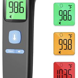 New In Box No-Touch Forehead Thermometer,Infrared Digital,Accurate Reading with Large Display,Mute Mode,Memory Recall,Fever Alarm
