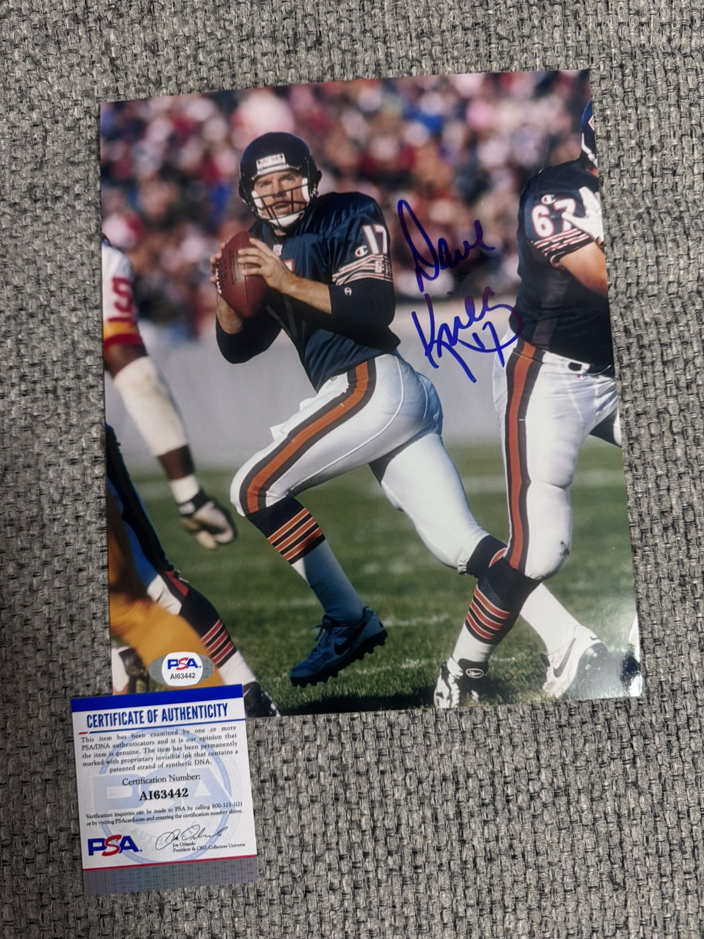 Dave Krieg autographed signed 8x10 photo Chicago Bears PSA COA