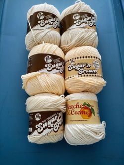 Yarn . Excess cotton. Need multicolor and colored solids. Four are large super size and 2 are regular size. Price for all. Smoke and pet free home