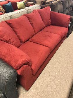 Red Brand New Plush Comfortable Couch! Awesome hot new deals on couch/loveseat/sectional!