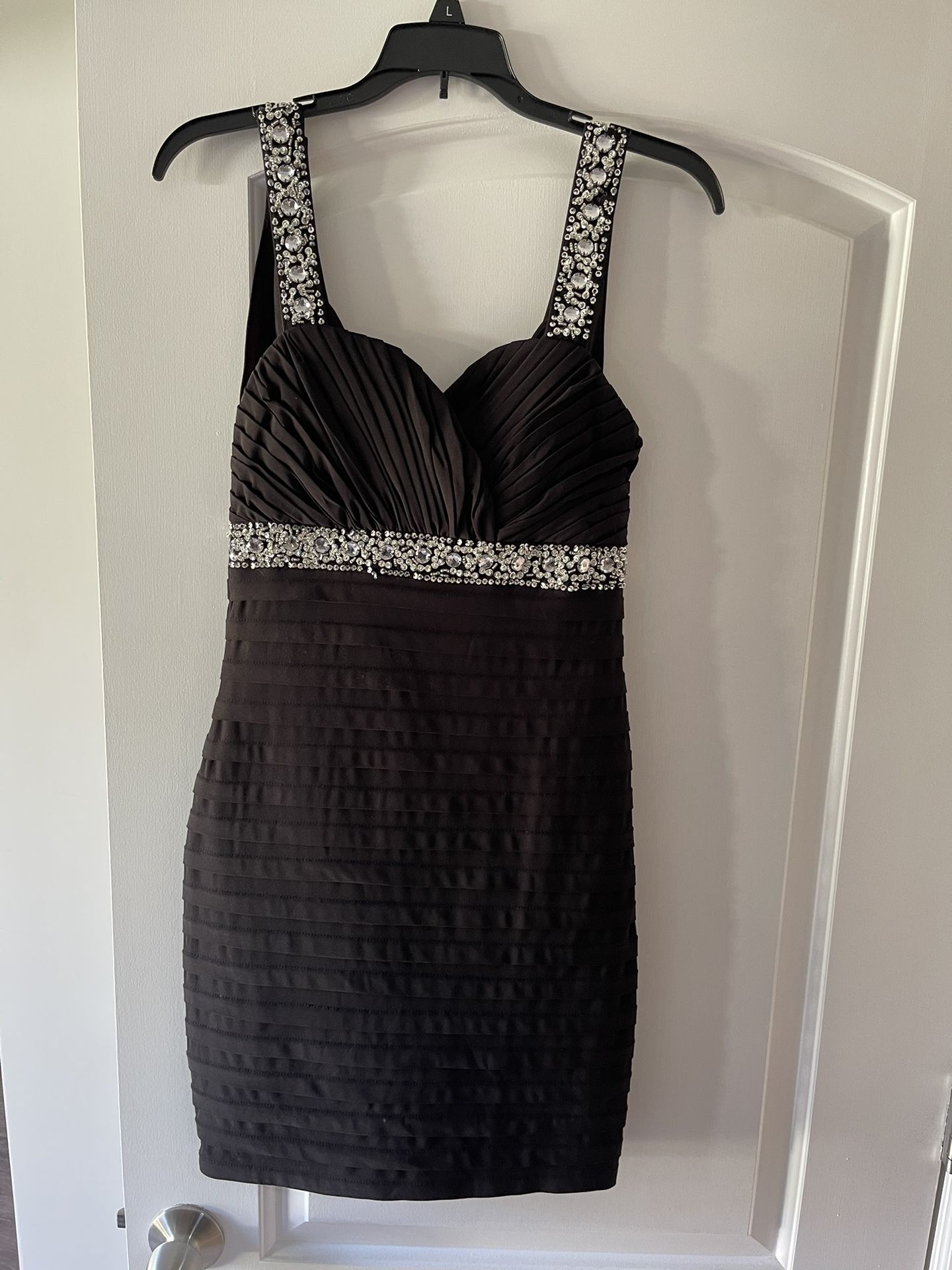 Criss Cross Open Back Bedazzled Dress Worn Once For A Wedding Party