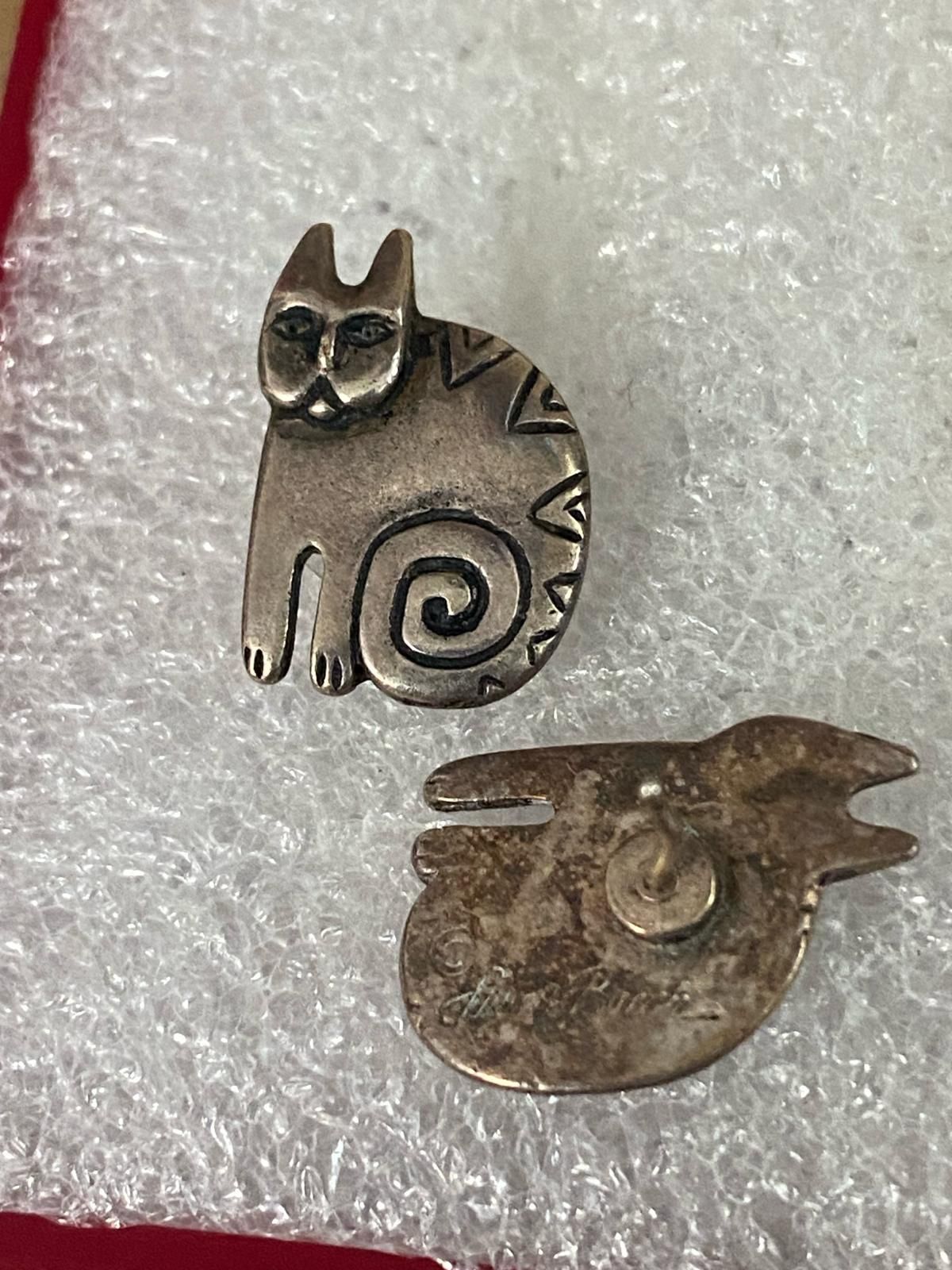 Aretes Plata Gatitos Joyeria Antigua