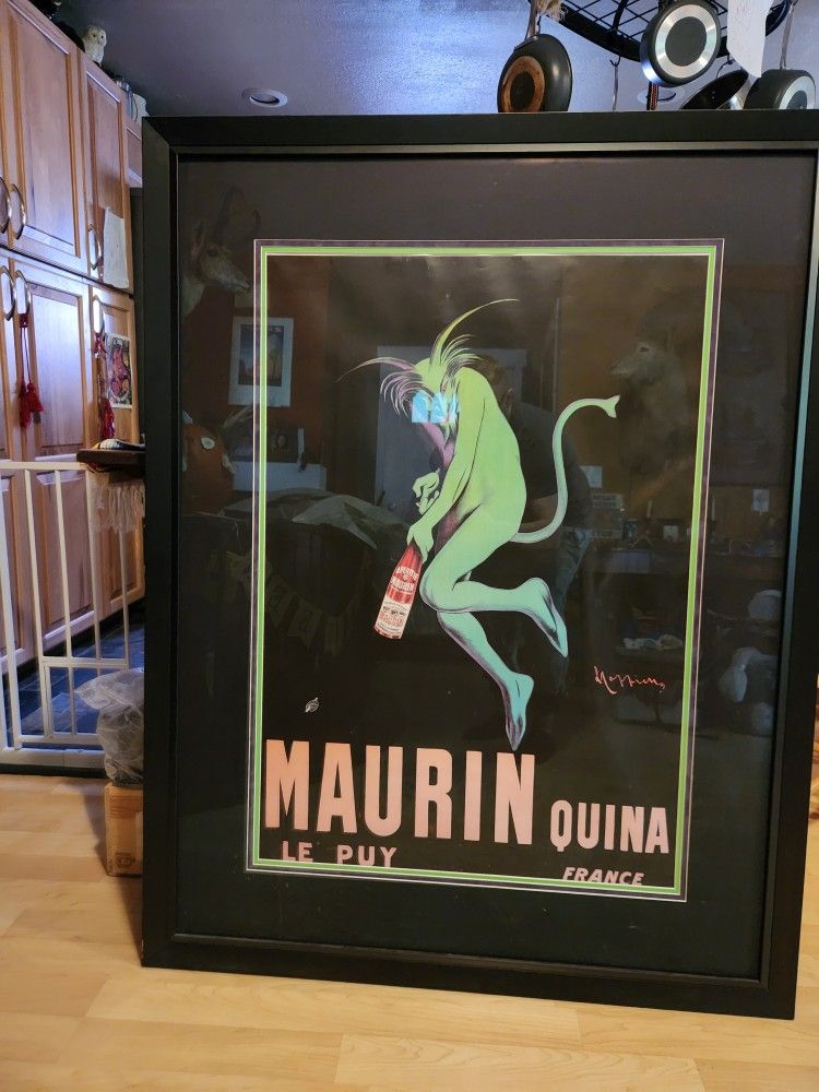 Framed Maurin Quina Cappiello c1920 print, framed Extra Large print