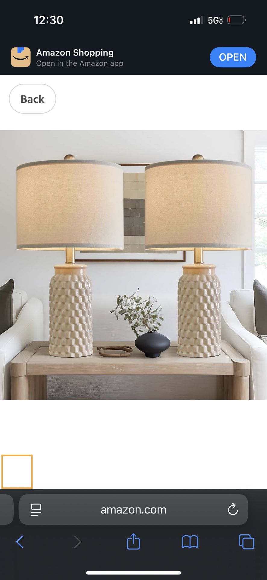 Modern Ceramic Bedside Lamp Set of for Bedroom Decor