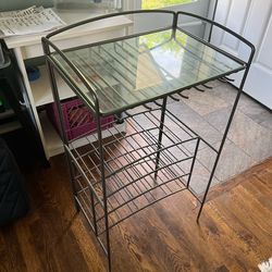 Crate and Barrel Wine Rack (Metal and Glass)