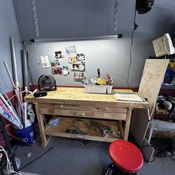 Workbench And Chair And Light 