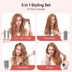 2-3 Bopcal 5 in 1 Hot Air Styler Wrap – High-Speed Hair Dryer Brush with Auto Wrap Curlers, Fast Drying & Frizz-Free Styling, Smart Heat Control, No H