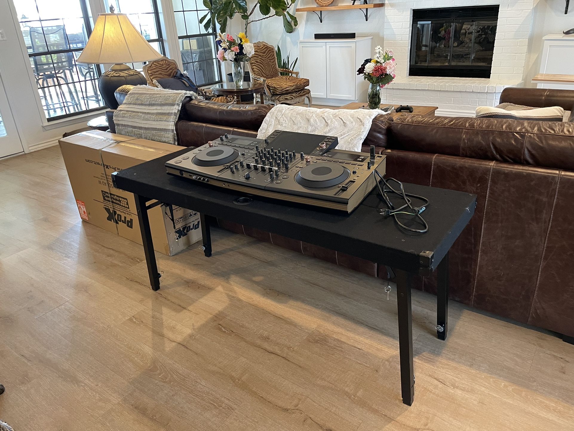 Pioneer DJ Opus QUAD, Rockville DJ table, Honeycomb Travel Case.