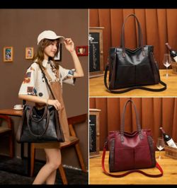 Large Leather Tote Shoulder Bag