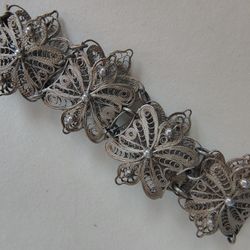 Antique silver filigree bracelet
