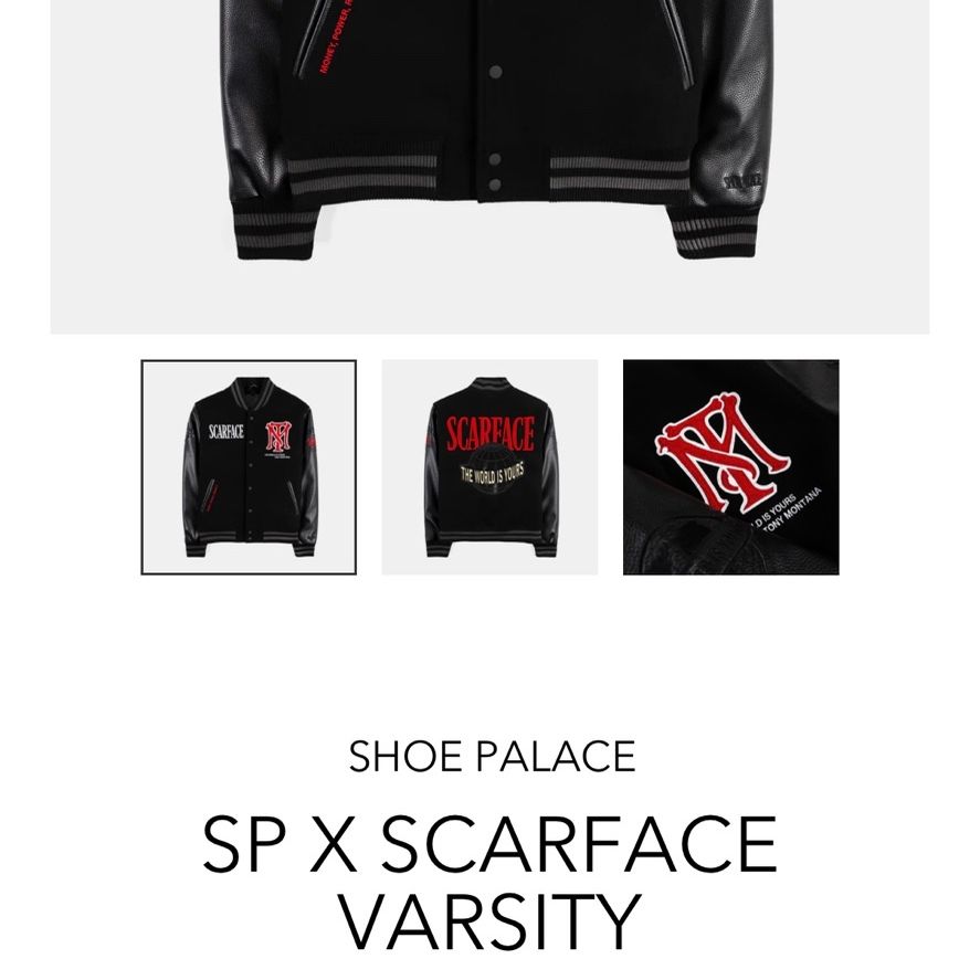 【超激レア】SCARFACE×SHOE PALACE トラックジャケット 赤×黒 Scarface x Shoe palace varsity jacket for Sale in Port St