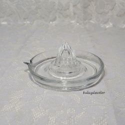 Vintage Clear Glass Citrus Juicer Reamer Manual Lemon Orange Juicer Kitchen Tool