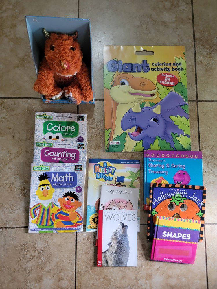 Young Child Learning Books & Heatable Stuffed Animal